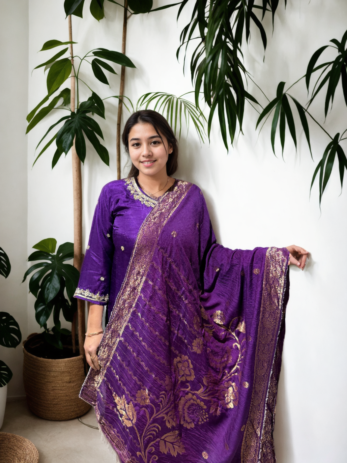 Signature Dola Silk Suit Set with Handwork & Muslin Jacquard Dupatta – 3 Premium Colours