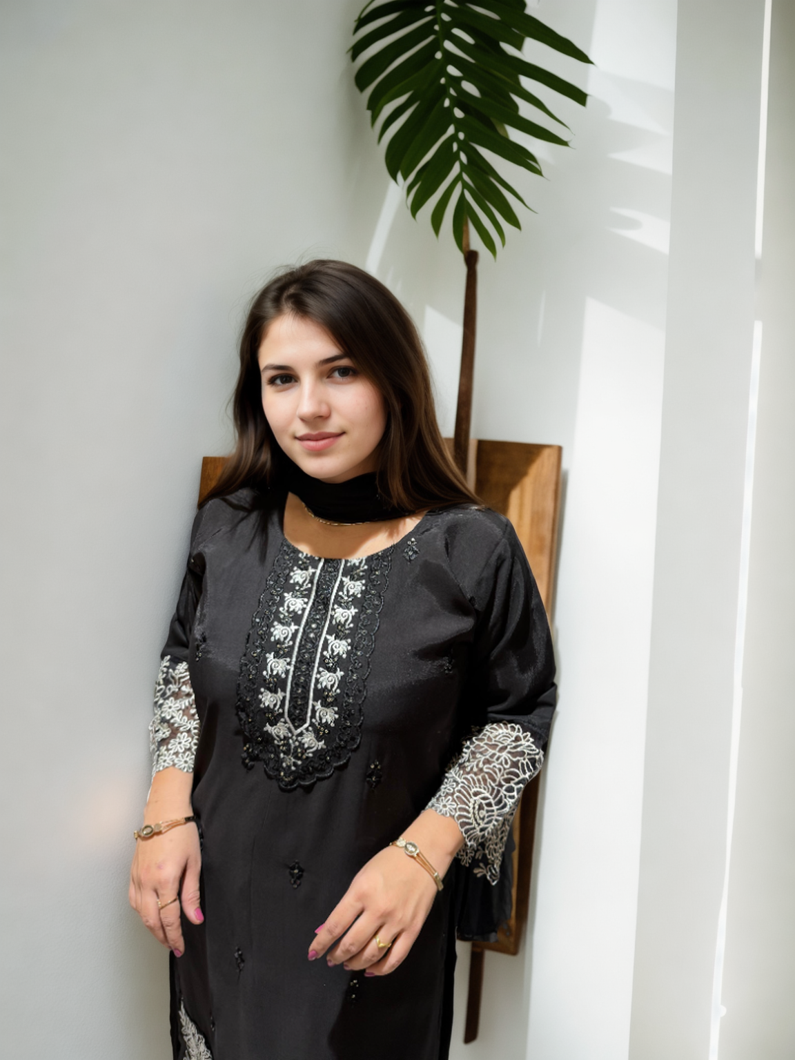 Embroidered Roman Silk Suit Set with Organza Sleeves & Cotton Naznin Dupatta – Signature Edition (5 Colors)