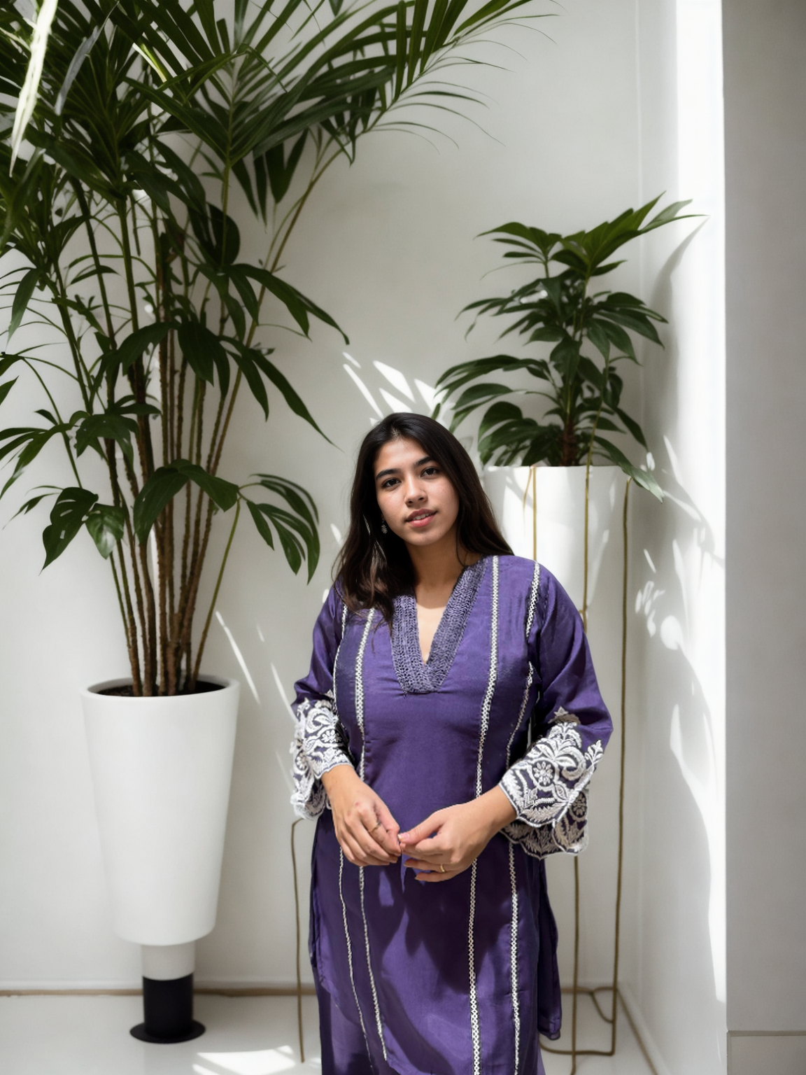 Pakistani-Style Roman Silk Coord Set with Intricate Embroidery