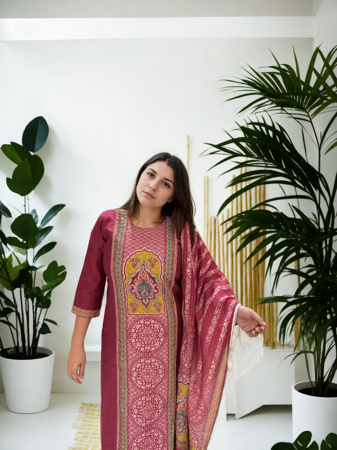 Bandhej Inspired Ethnic Print Suit Set