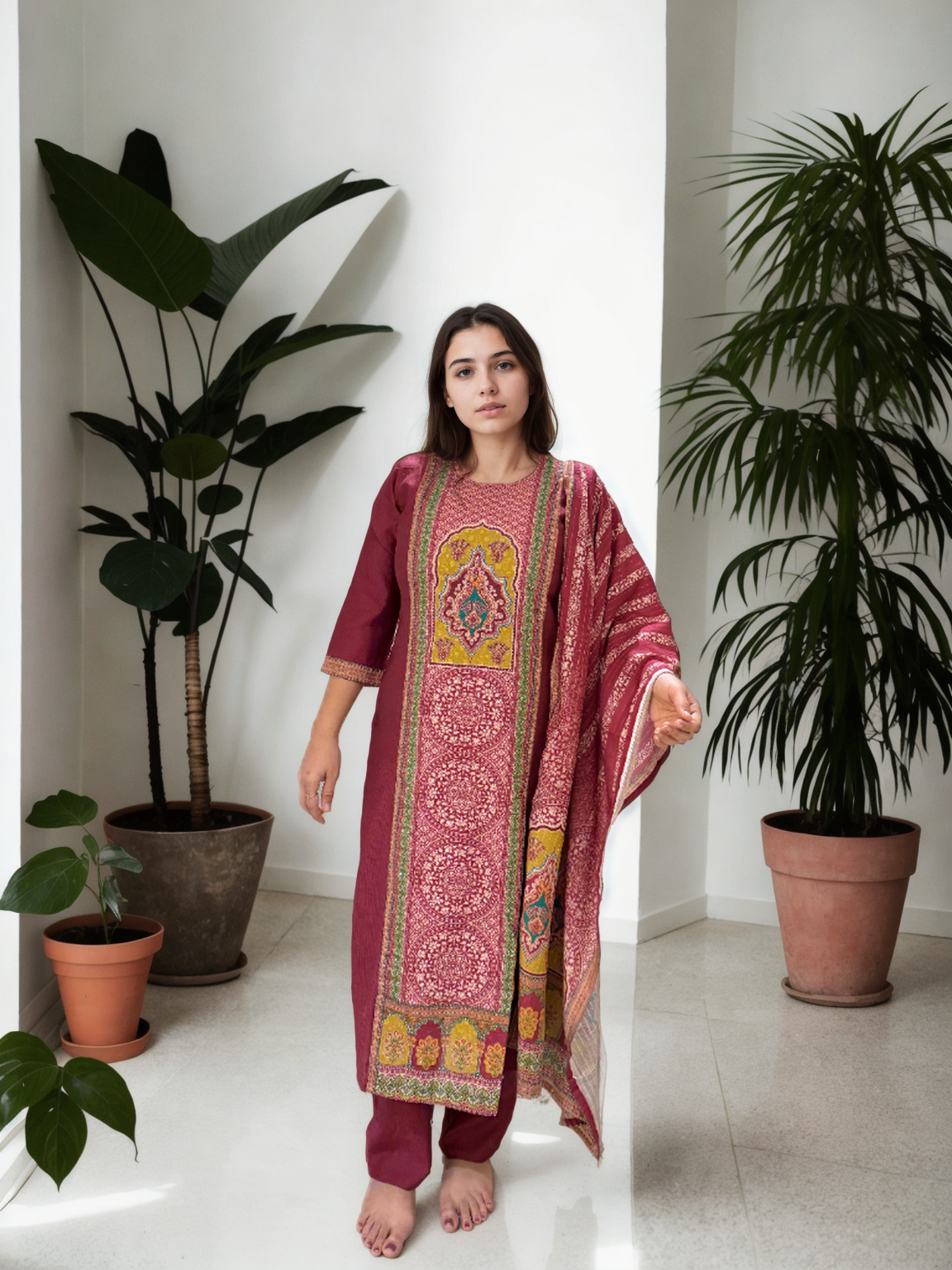 Bandhej Inspired Ethnic Print Suit Set
