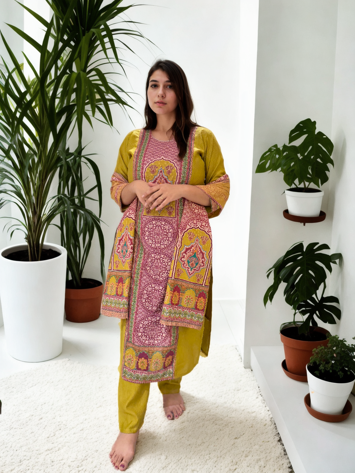 Bandhej Inspired Ethnic Print Suit Set