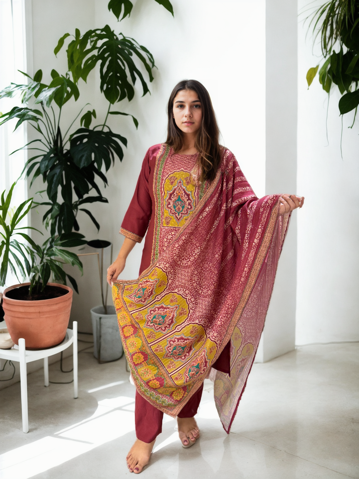 Bandhej Inspired Ethnic Print Suit Set